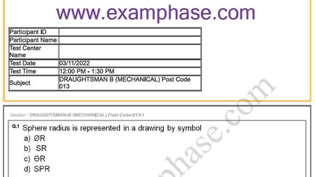 Draughtsman Mechanical Questions And Answers